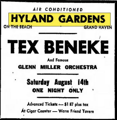 Bil-Mar Beach Hotel (Hyland Gardens Pavilion) - Aug 1948 Tex Beneke (newer photo)